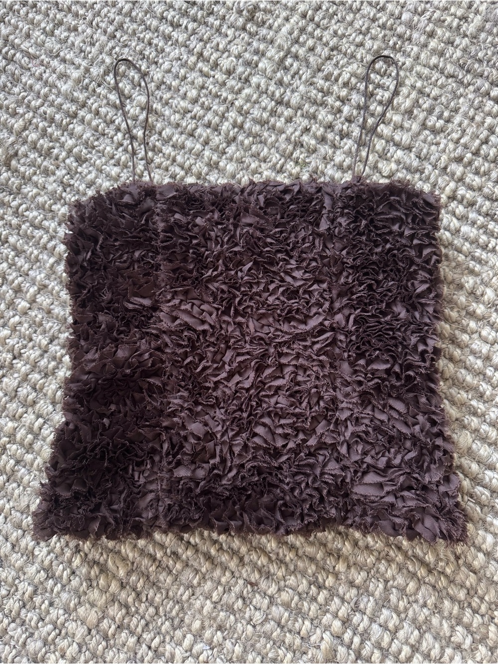 Women’s Brown Ruffled Tube Top